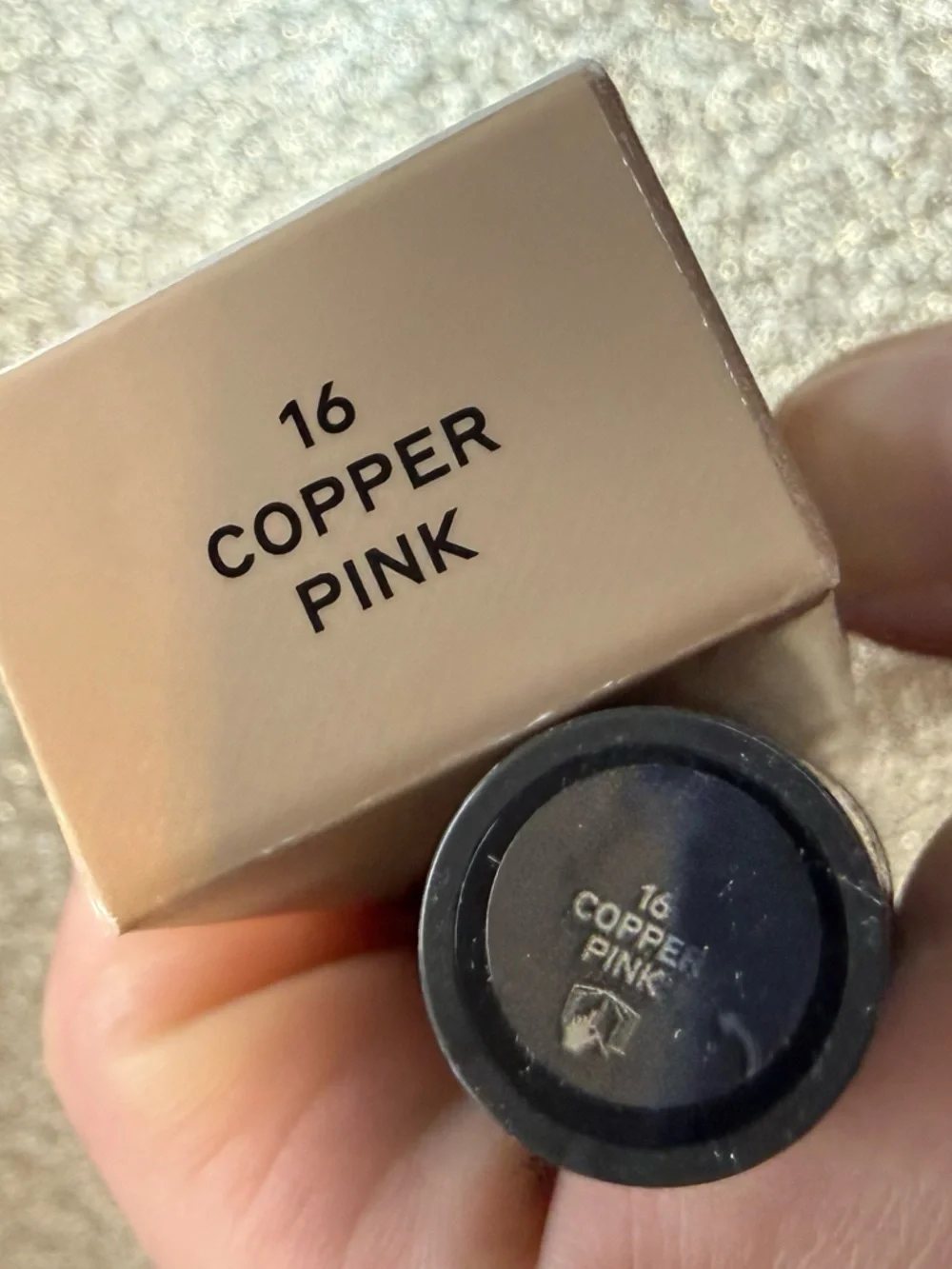 NIB 2.5ml/.08oz 16 COPPER PINK Burberry Lip Velvet Crush Sheer-Matte Stain